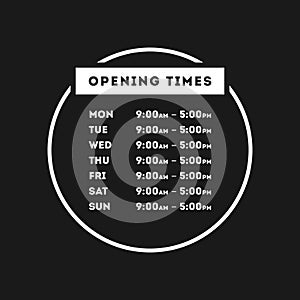 Vector Opening Times Circle Design