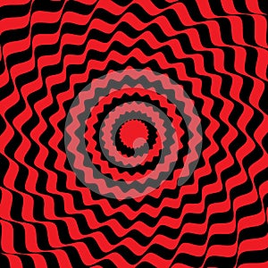 Vector optical illusion effect abstract psychedelic pattern.
