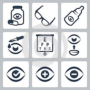 Vector optometry icons set