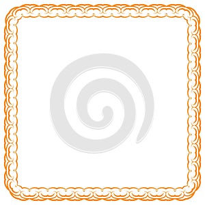 Vector orange frame on white background