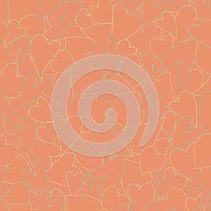 Vector Orange Love Hearts for everyone background pattern