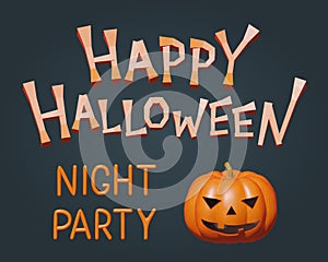 Vector orange pumpkin for Halloween night party