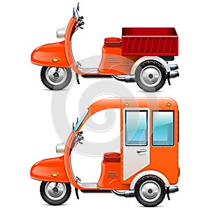 Vector Orange Scooters Set 2