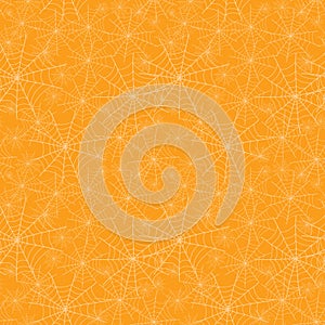 Vektor oranžový pavučiny textúra bezšvový opakovať vzor. veľký strašidelný tkanina tapeta na plochu 