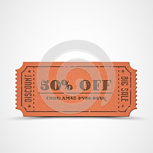 Vector orange vintage sale coupon