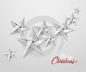 Vector origami paper christmas holiday star