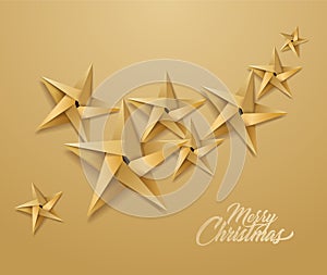 Vector origami paper christmas holiday star