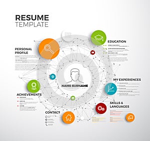 Vector original minimalist cv / resume template