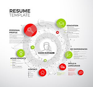 Vector original minimalist cv / resume template