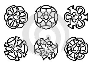 Vector ornament, decorative Celtic knots and curls set