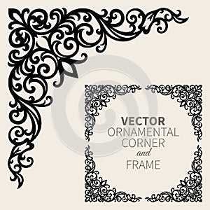 Vector ornamental corner frame