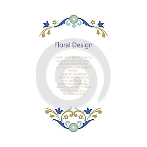 Vector ornamental decorative frame. Luxury east floral border.