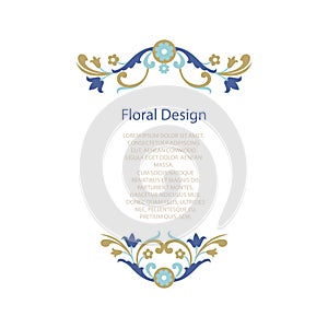 Vector ornamental decorative frame. Luxury east floral border.