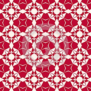 Vector ornamental geometric seamless pattern. Elegant red and white texture