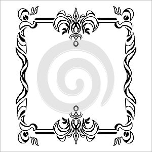 Vector ornamental hand drawn frame - gothic design. Floral art vintage background. Elegant decorative drawing pattern