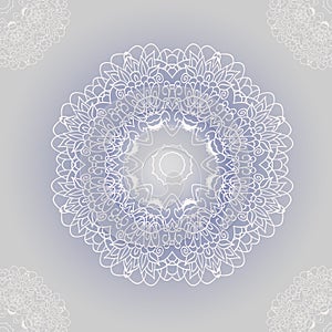 Vector ornamental round lace with damask and