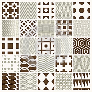 Vector ornamental seamless backdrops set, geometric patterns