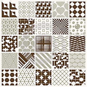 Vector ornamental seamless backdrops set, geometric patterns col