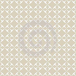 Vector ornamental seamless pattern. White and beige geometric grid background