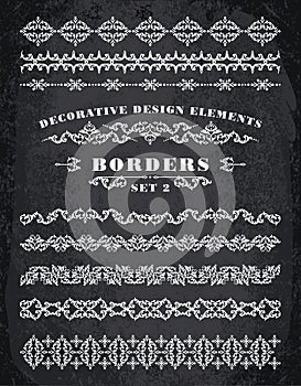 Vector Ornaments Borders. Decorative Design Elements.