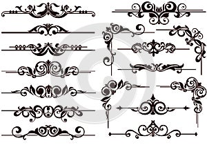 Vector ornaments frames, corners, borders