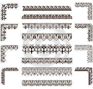 Vector ornaments frames, corners, borders