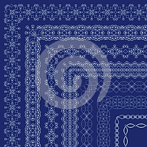 Vector ornate borders with outside corners in Eastern style