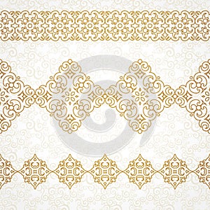 Vector ornate seamless border in Eastern style.