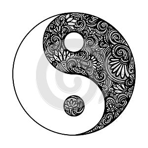 Vector Ornate Yin Yang Symbol