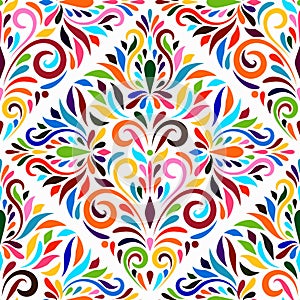 Vector Otomi Style Seamless Pattern