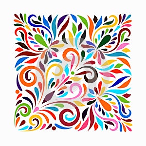 Vector Otomi Style Square Composition photo