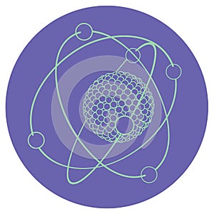 Vector outline atom nucleus