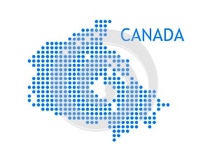 Vector outline of Canada in blue pixelated style