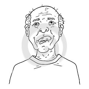 Vector Outline Character - Toothless Old Man