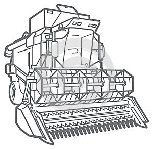 Vector outline combine-harvester