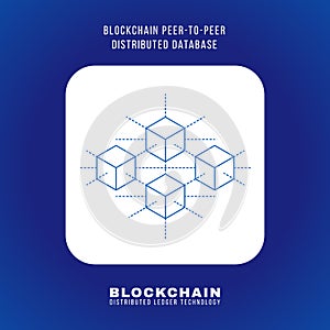 Blockchain distributed ledger technology illustration