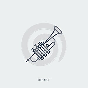 Vector outline icon of music - concert trumpet