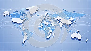 Vector outline image of planet Earth with continents and countries. Economic ties. Global communication.
