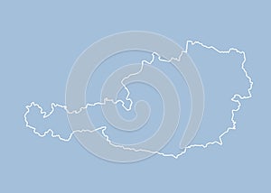 Vector outline map Austria, line border country