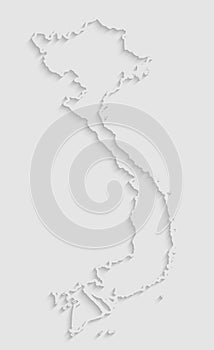 Vector outline map Vietnam with creative shadow