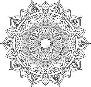 Vector outline ornate mandala illustration