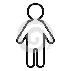 Vector Outline Silhouette Icon - Male Person