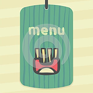 Vector outline wrap with fried potato sticks icon. Modern logo and pictogram.