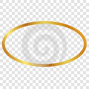 Vector Oval Frame from Golden rope for Your Element Design at transparent effect background