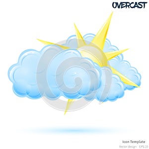 Vector overcast icon template