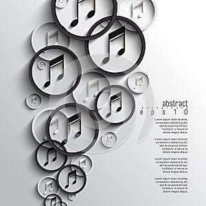 Vector overlapping music note background