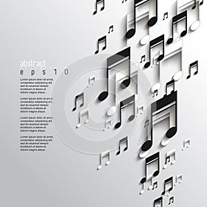 Vector overlapping music note background