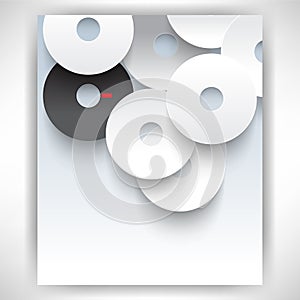 Vector overlapping white discs concept background