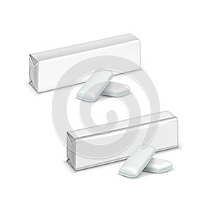 Vector Pack of Chewing Gum on White Background