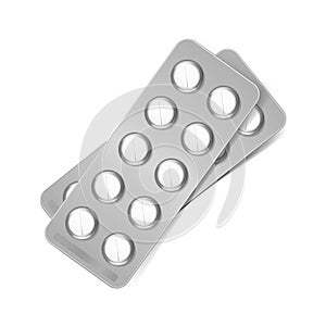 Vector Pack of Pills Isolated on White Background